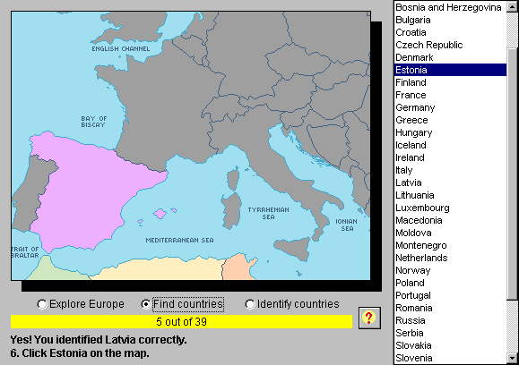 European Geography Tutor Screenshot